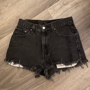 Levi’s black denim shorts
